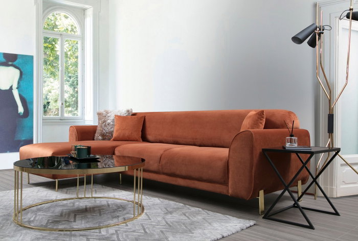 Atelier Del Sofa Sofá-Cama de Esquina Image Corner Left Cinnamon Atelier Del Sofa Sofá-Cama de Esquina Image Corner Left Cinnamon